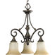 Kensington 3 Light 18 inch Forged Bronze Chandelier Ceiling Light in Frosted Caramel Swirl