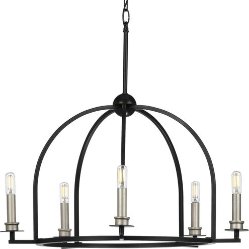 Seneca 5 Light 25.5 inch Matte Black Chandelier Ceiling Light