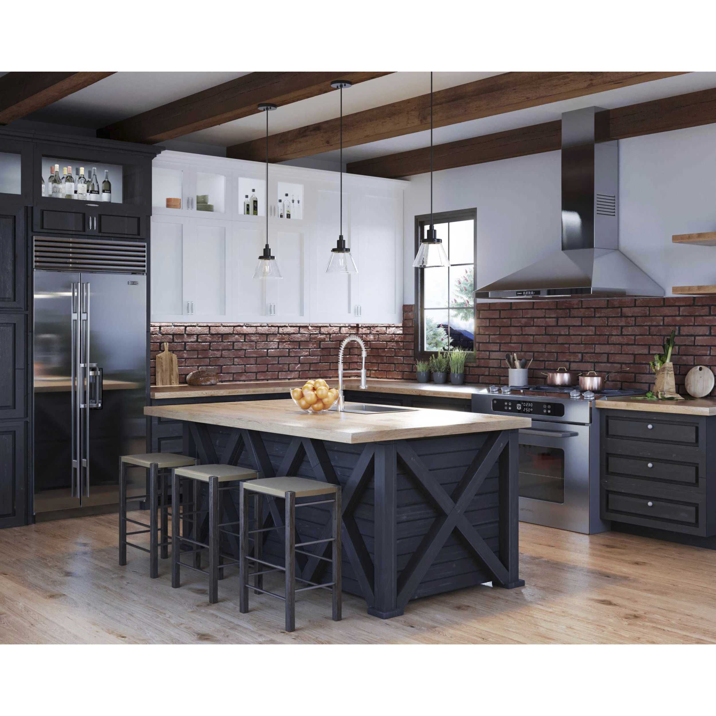 Hinton 1 Light 8 inch Matte Black Mini-Pendant Ceiling Light