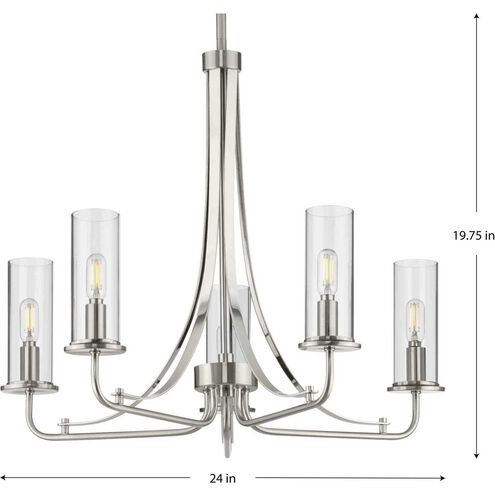 Riley 5 Light 24 inch Brushed Nickel Chandelier Ceiling Light