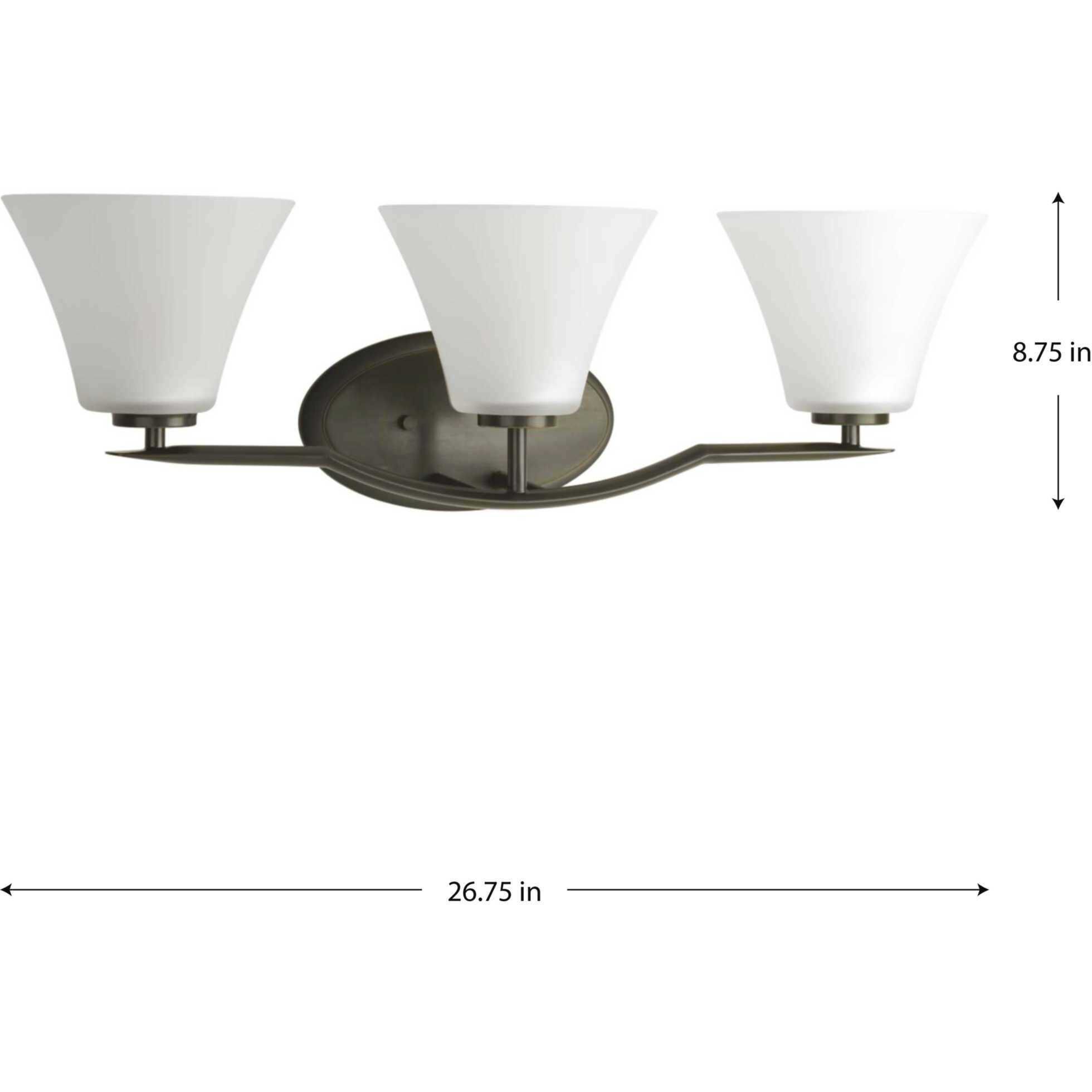 Bravo 3 Light 26.75 inch Antique Bronze Bath Vanity Wall Light