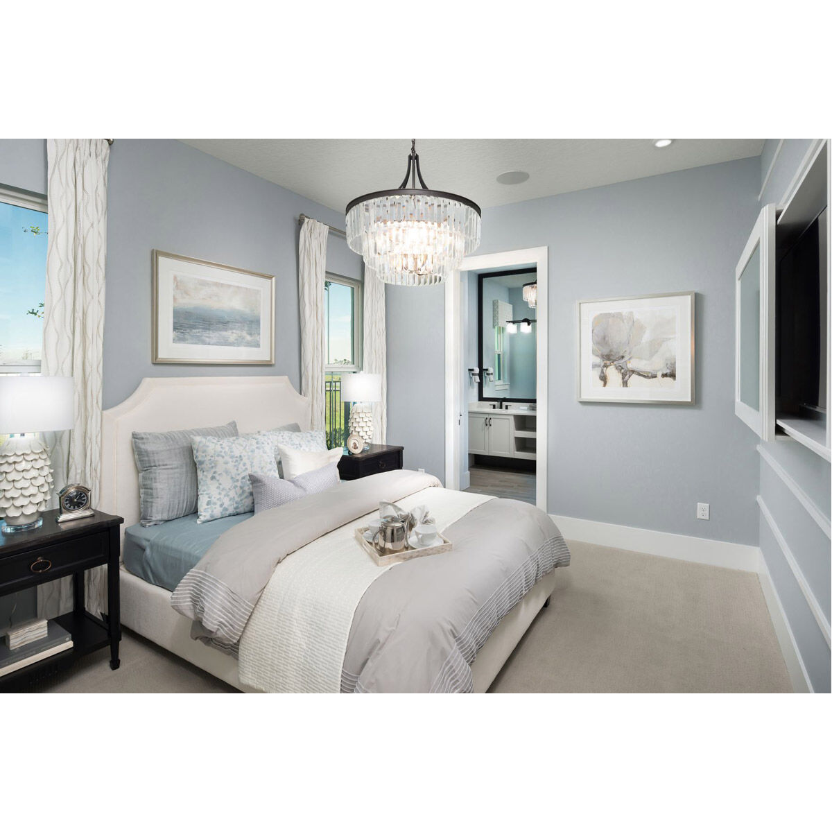 Glimmer 6 Light Antique Bronze Pendant Ceiling Light, Design Series