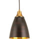 Pure LED 7 inch Natural Brass Pendant Ceiling Light in Antique Bronze