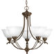 Avalon 5 Light 27 inch Antique Bronze Chandelier Ceiling Light in Alabaster Glass