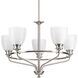 Lucky 5 Light 25 inch Brushed Nickel Chandelier Ceiling Light