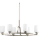 Orbitz 6 Light 34 inch Brushed Nickel Chandelier Ceiling Light