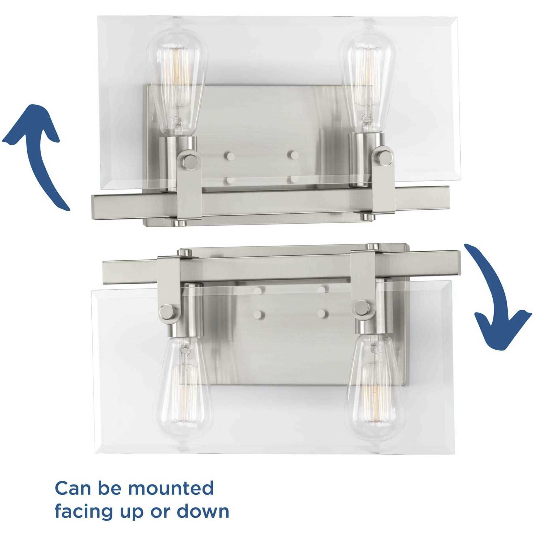 Glayse 2 Light 15 inch Brushed Nickel Bath Vanity Wall Light, Design Series