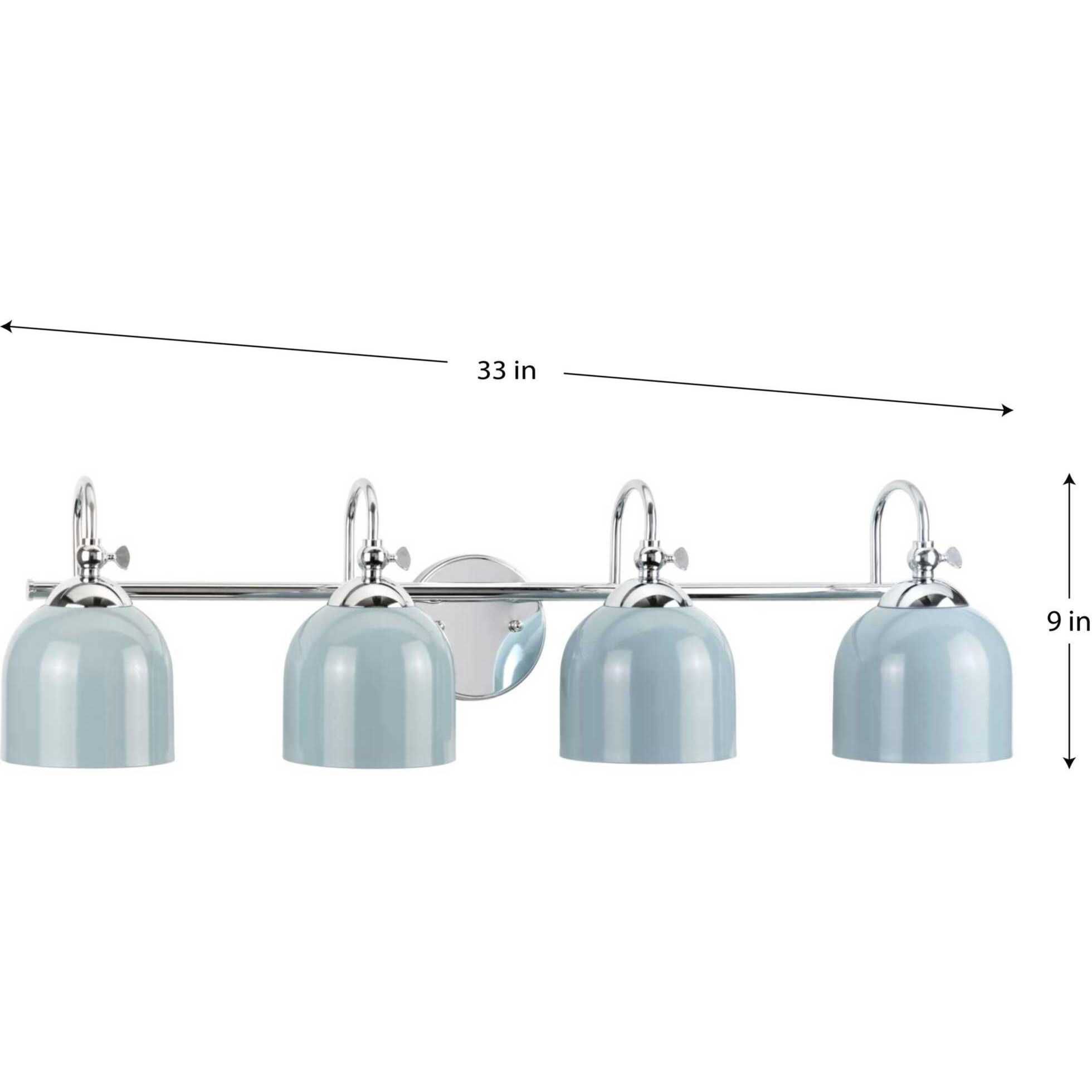 Dalton 4 Light 33 inch Polished Chrome Bath Vanity Wall Light