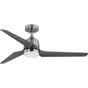 Upshur 52 inch Brushed Nickel with Grey Weathered Wood Blades Ceiling Fan
