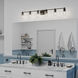 Adley 6 Light 49 inch Matte Black Bath Vanity Wall Light