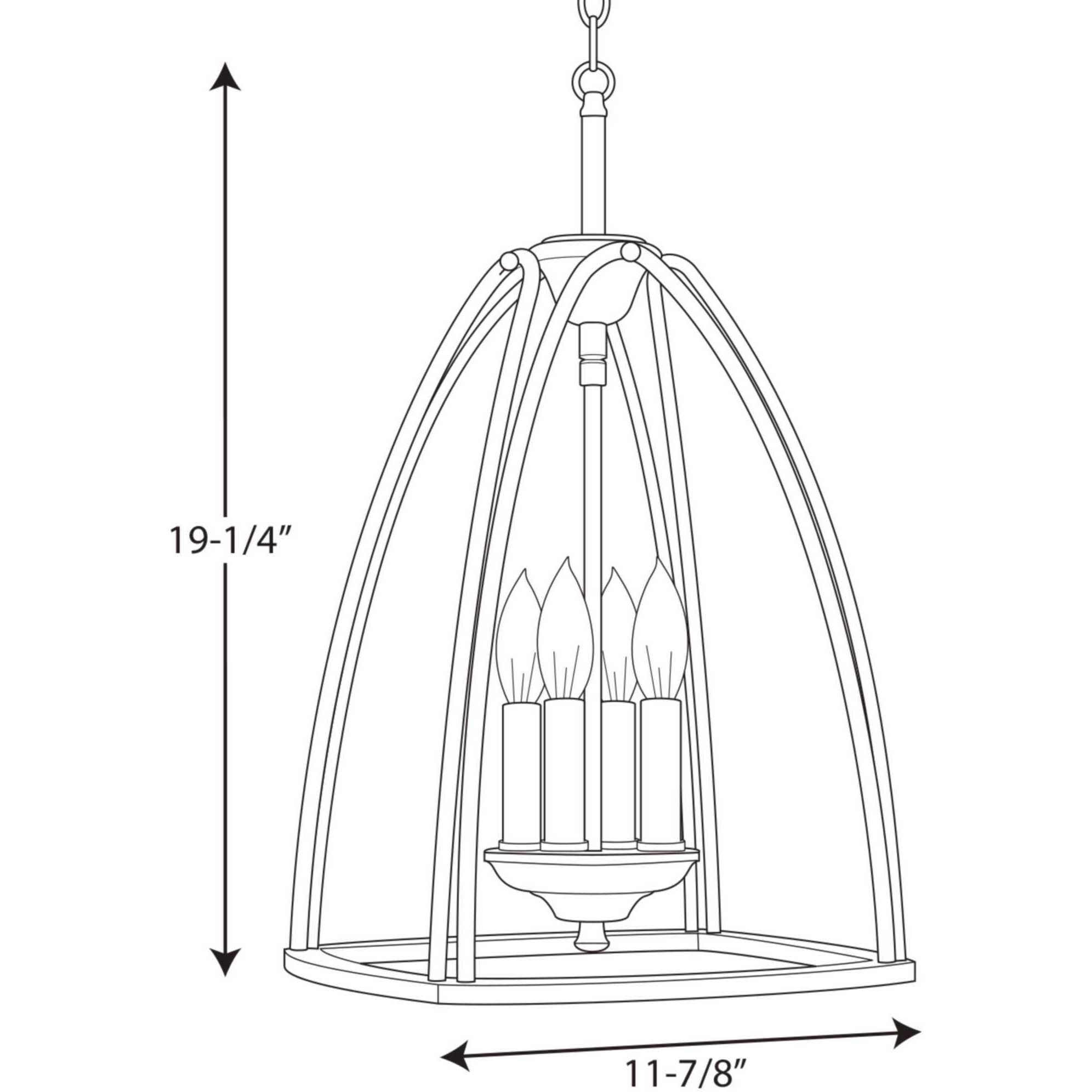 Tally 4 Light 12 inch Brushed Nickel Foyer Pendant Ceiling Light