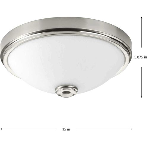 LED Alabaster LED 15 inch Brushed Nickel Flush Mount Ceiling Light, Progress LED