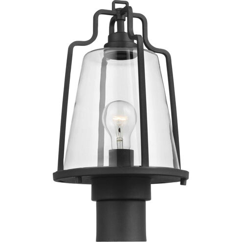 Benton Harbor 1 Light 16 inch Textured Black Outdoor Post Lantern, with DURASHIELD