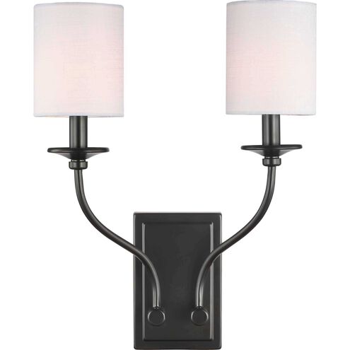 Bonita 2 Light 14 inch Matte Black Wall Sconce Wall Light, Design Series