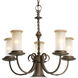 Santiago 5 Light 24 inch Roasted Java Chandelier Ceiling Light