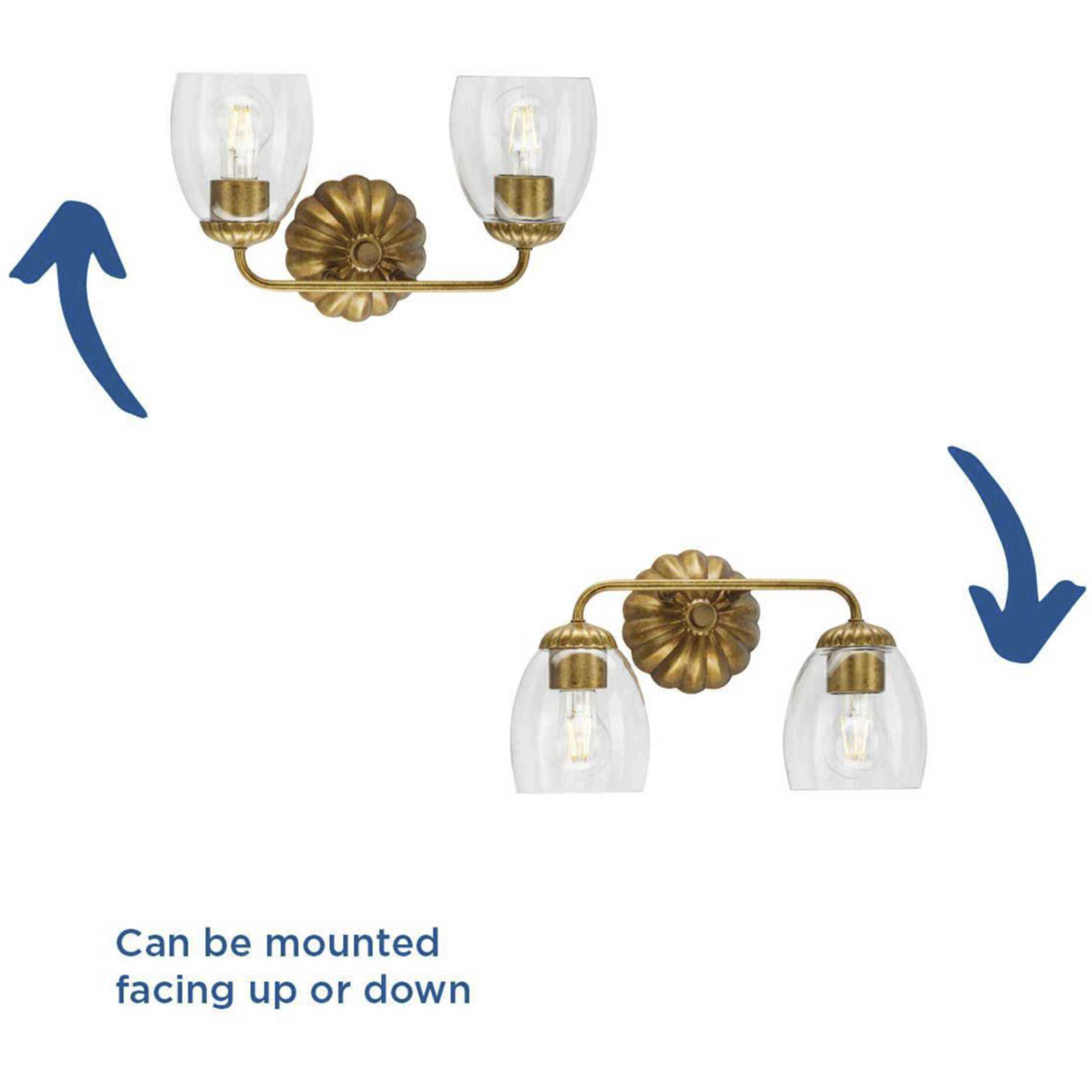 Quillan 2 Light 14.5 inch Gold Ombre Bathroom Vanity Light Wall Light