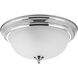 Dome Glass CTC 2 Light 13.25 inch Polished Chrome Flush Mount Ceiling Light in Etched