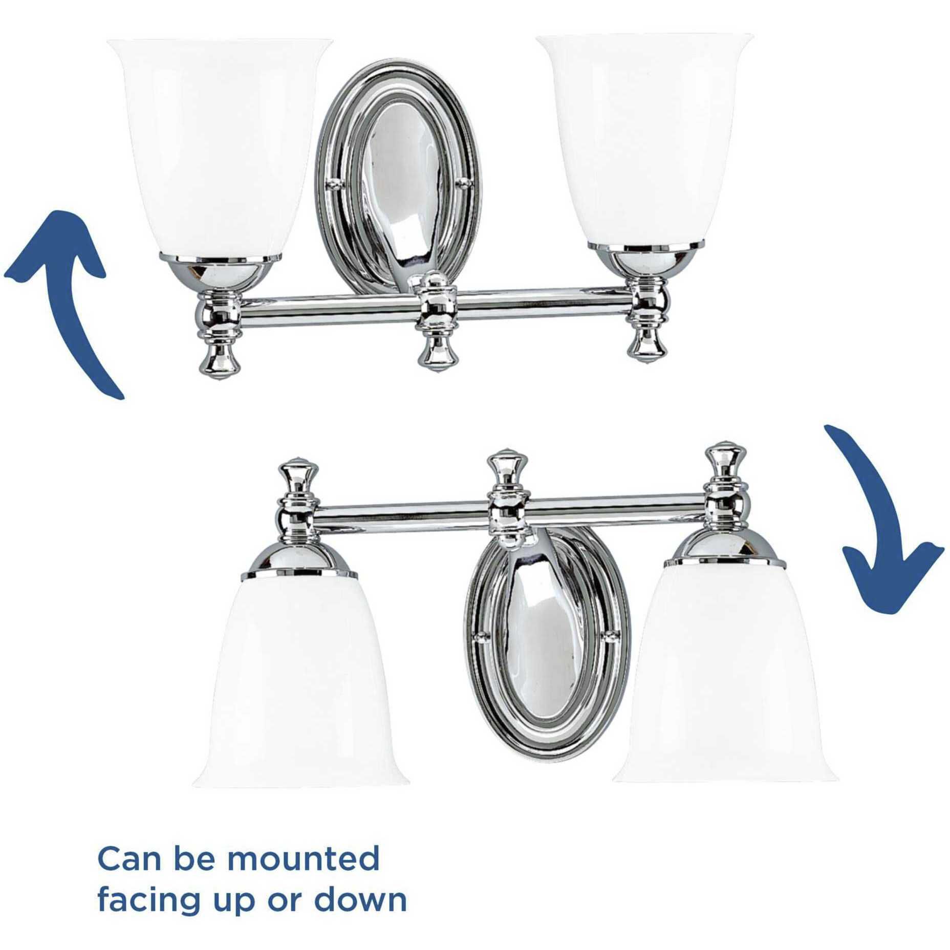 Victorian 2 Light 17 inch Polished Chrome Bath Vanity Wall Light, Delta