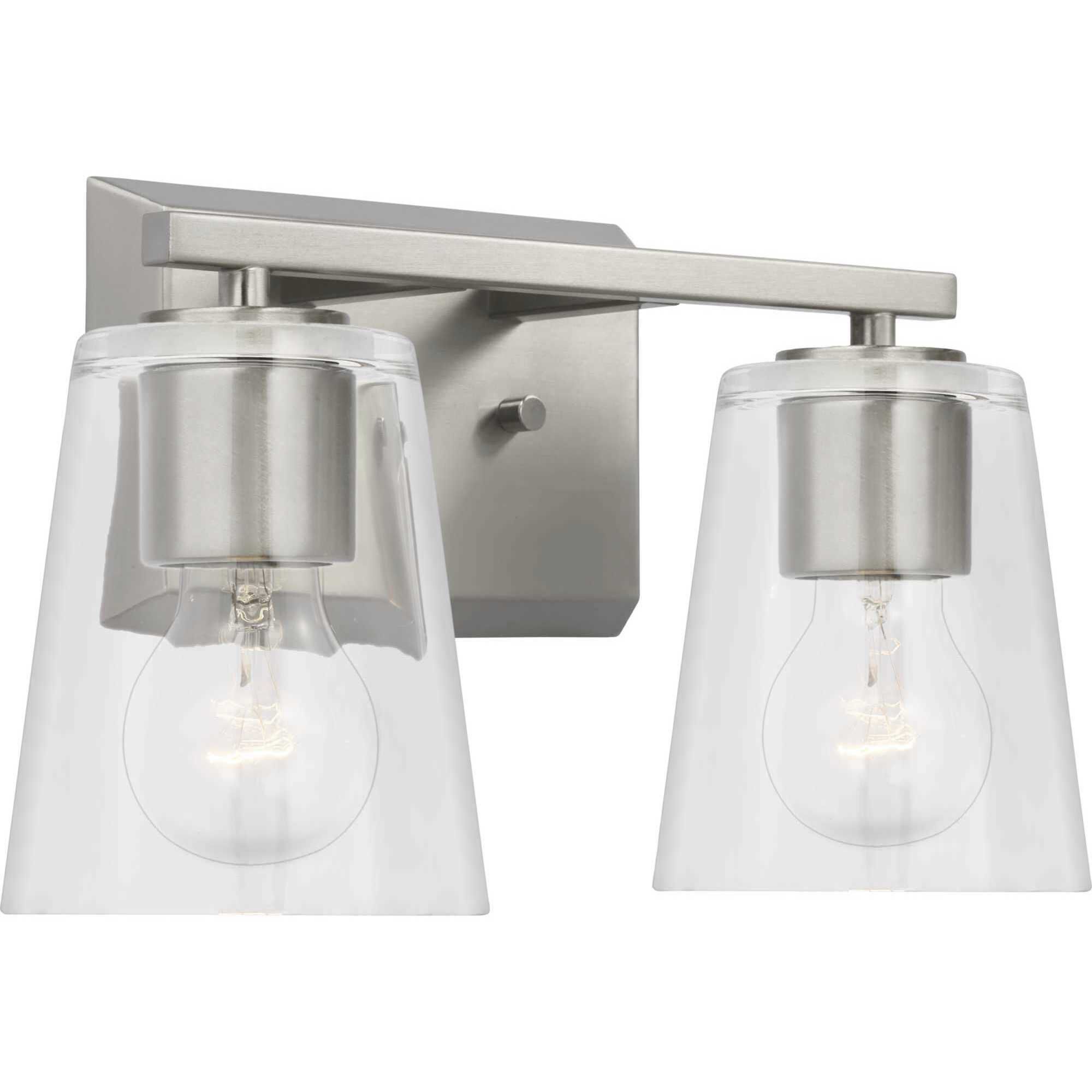 Vertex 2 Light 12.87 inch Brushed Nickel Bath Light Wall Light