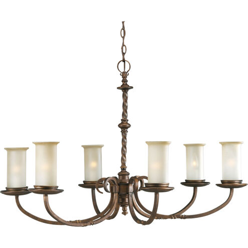 Santiago 6 Light 38 inch Roasted Java Chandelier Ceiling Light