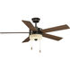 Verada 52 inch Antique Bronze with Medium Cherry/American Walnut Blades Ceiling Fan, Progress LED
