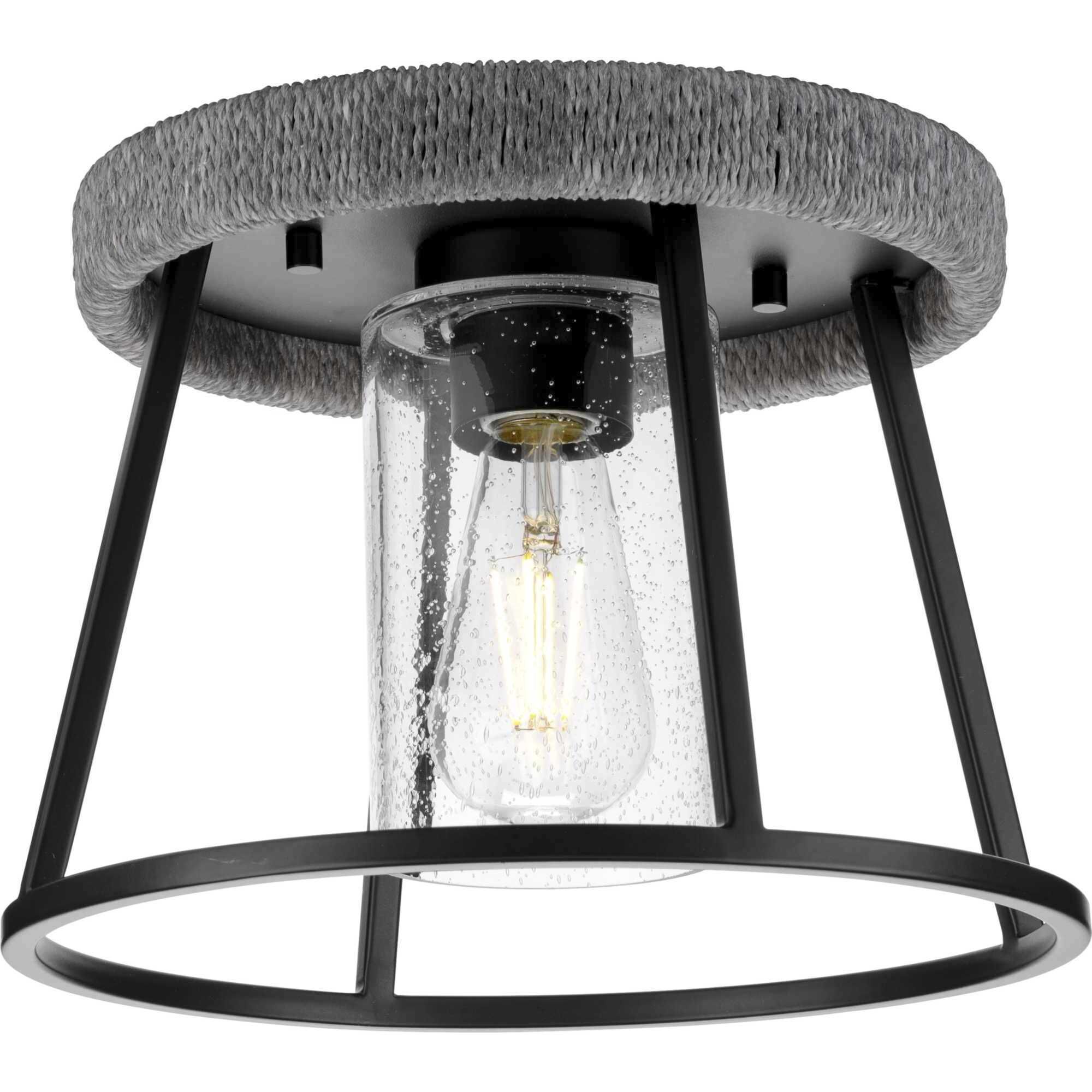 Laramie 1 Light 12 inch Matte Black Flush Mount Ceiling Light, Design Series