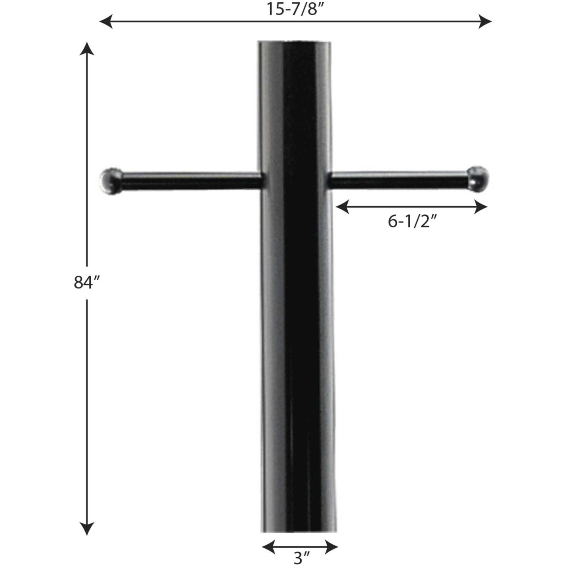 Outdoor Posts 84 inch Matte Black Outdoor Aluminum Post in No Photocell, with Ladder Rest