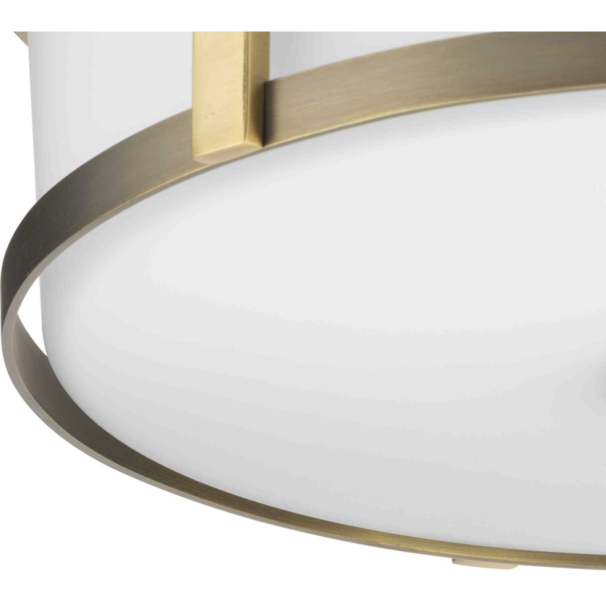 Gilliam 2 Light 12.62 inch Vintage Brass Flushmount Ceiling Light