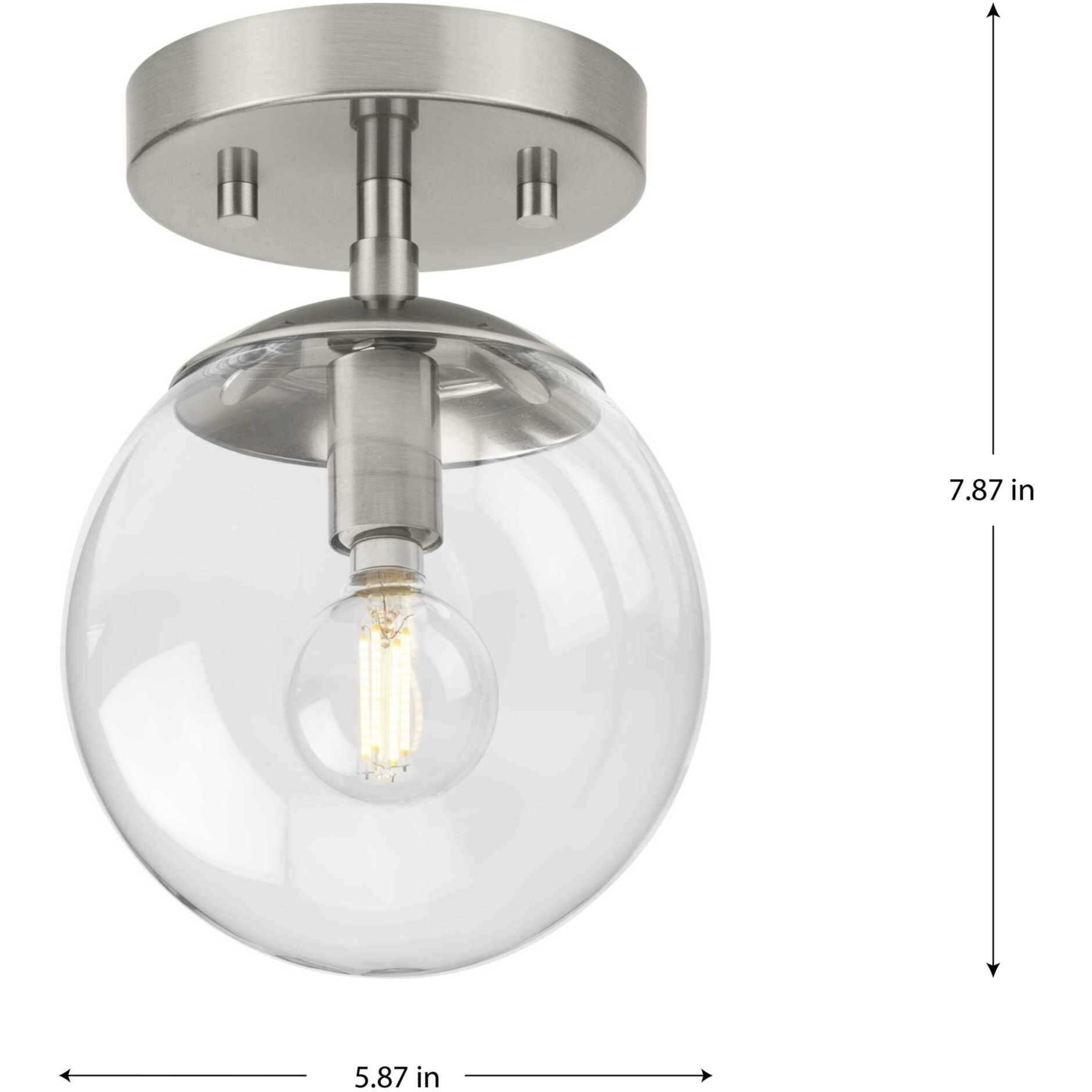 Atwell 1 Light 5.87 inch Brushed Nickel Semi-flush Ceiling Light