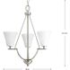 Bravo 3 Light 18 inch Brushed Nickel Foyer Chandelier Ceiling Light
