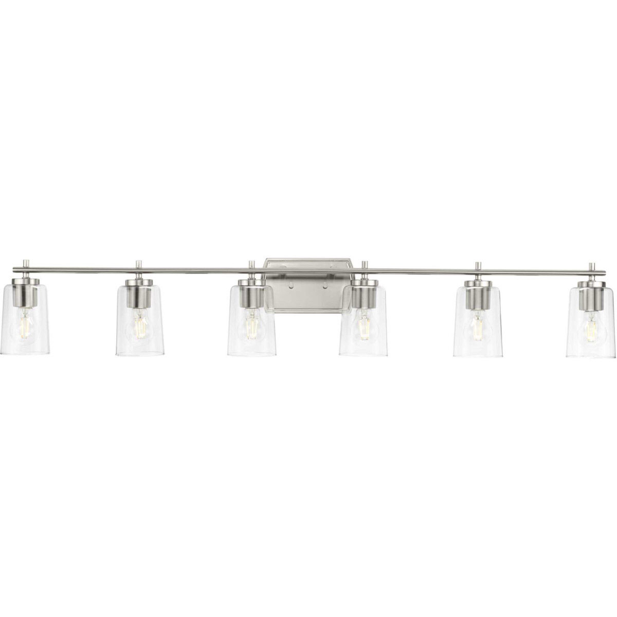 Adley 6 Light 49 inch Brushed Nickel Bath Vanity Wall Light