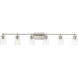 Adley 6 Light 49 inch Brushed Nickel Bath Vanity Wall Light