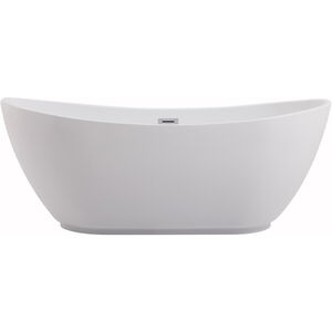 Ines Glossy White and Chrome Bathtub