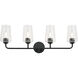 Celino 4 Light 32.5 inch Black Vanity Light Wall Light