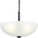 Glass Domes 3 Light 15 inch Graphite Semi-Flush Mount Convertible Ceiling Light