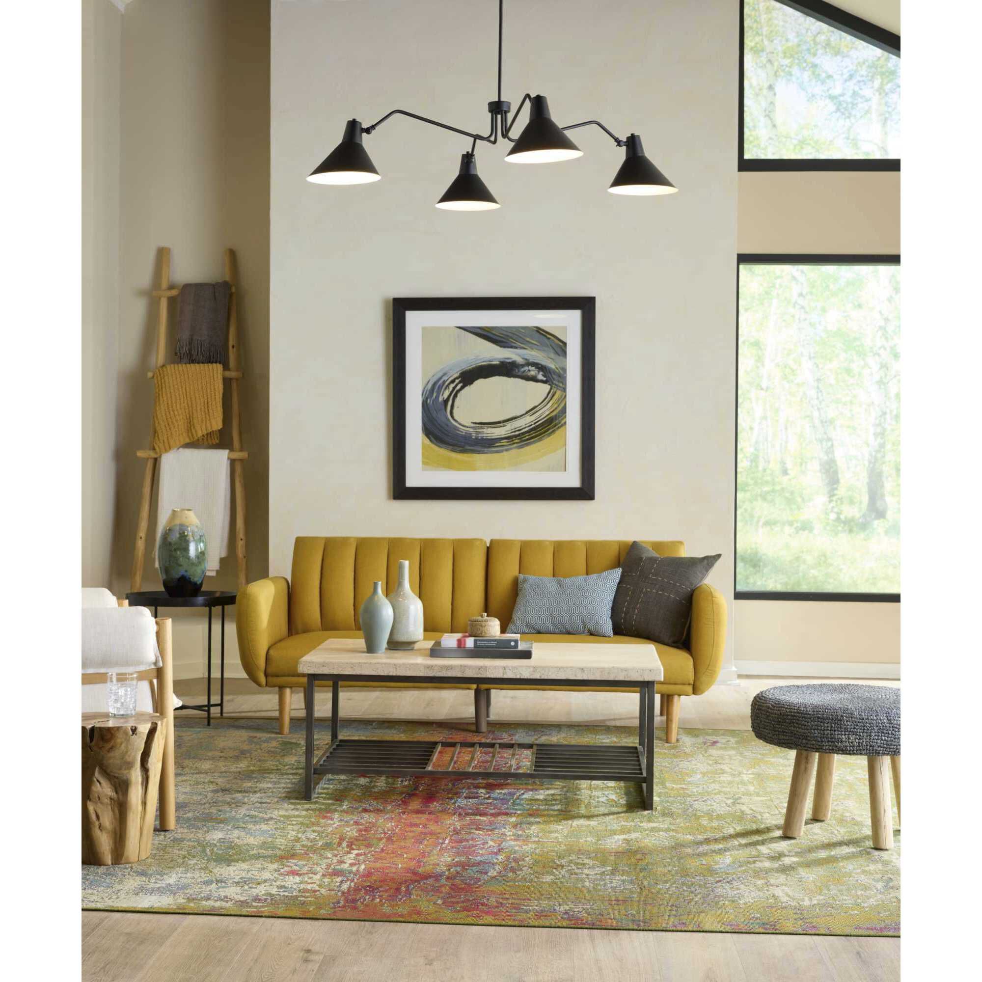 Trimble 4 Light 54.12 inch Matte Black Chandelier Ceiling Light, Design Series