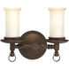 Santiago 2 Light 14 inch Roasted Java Bath Vanity Wall Light