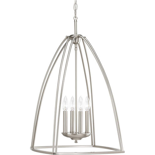 Tally 4 Light 17 inch Brushed Nickel Foyer Pendant Ceiling Light