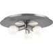 Trimble 3 Light 18 inch Brushed Nickel Flush Mount Ceiling Light in Burnished Nickel, Design Series