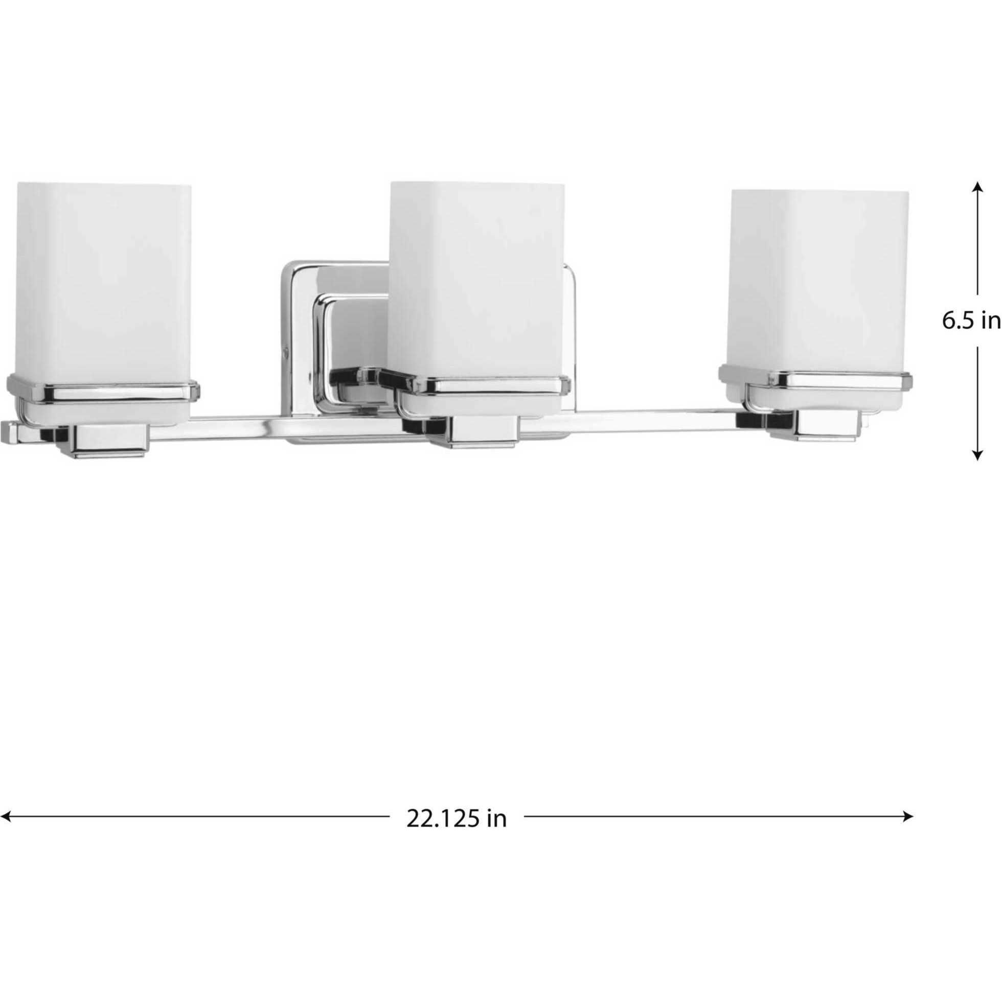 Metric 3 Light 22 inch Polished Chrome Bath Vanity Wall Light, Design Series