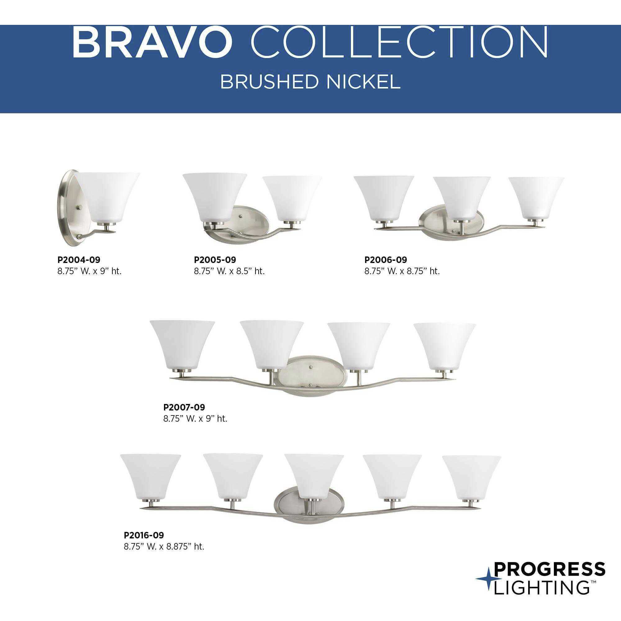 Bravo 1 Light 7.25 inch Brushed Nickel Bath Vanity Wall Light