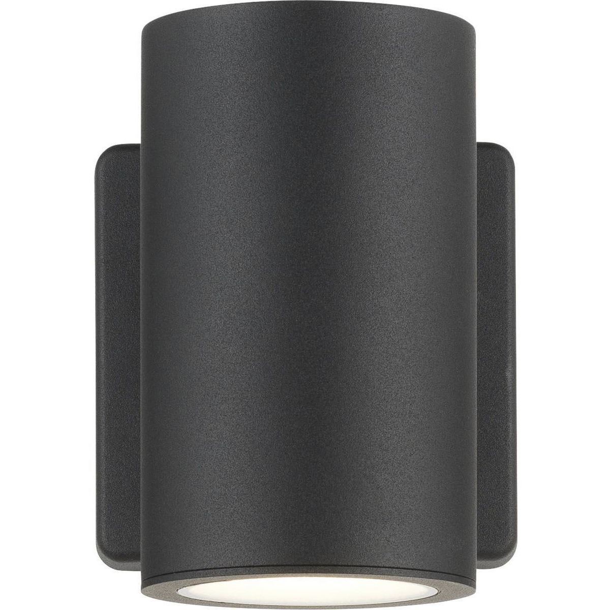 Cylinders LED 5.63 inch Black Outdoor Wall Mount Downlight Cylinder, Progress LED
