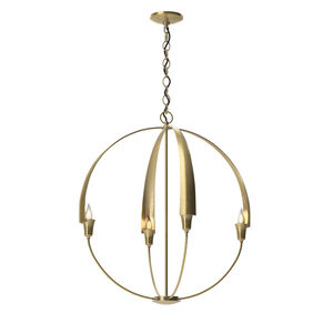 Cirque 4 Light 25.3 inch Modern Brass Chandelier Ceiling Light, Large