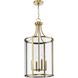 Gilliam 4 Light 15 inch Vintage Brass Foyer Light Ceiling Light