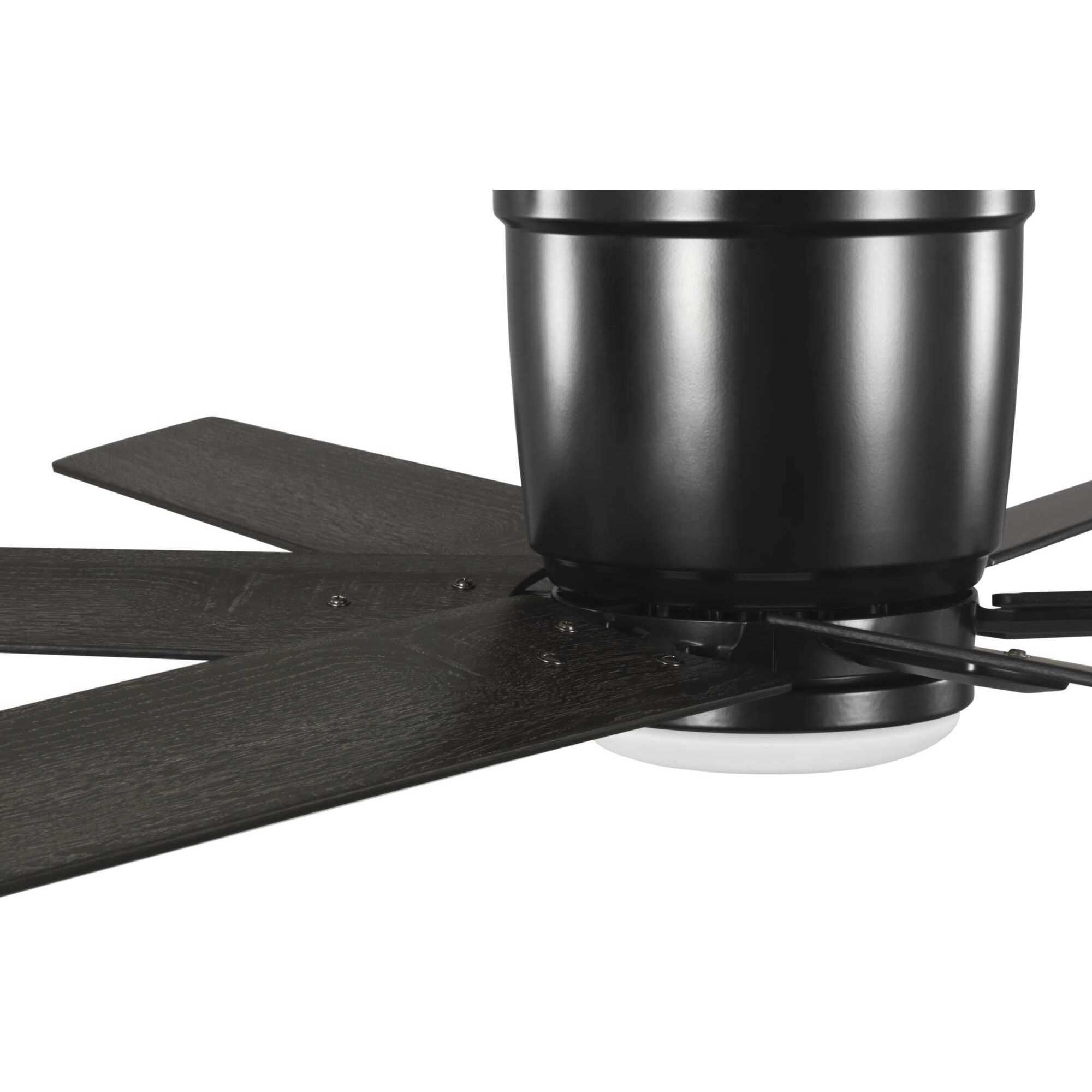Bexar 54 inch Matte Black with Distressed Ebony/Matte Black Blades Ceiling Fan, Progress LED