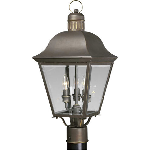 Andover 3 Light 22 inch Antique Bronze Outdoor Post Lantern