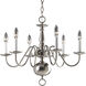 Americana 6 Light 25 inch Brushed Nickel Chandelier Ceiling Light