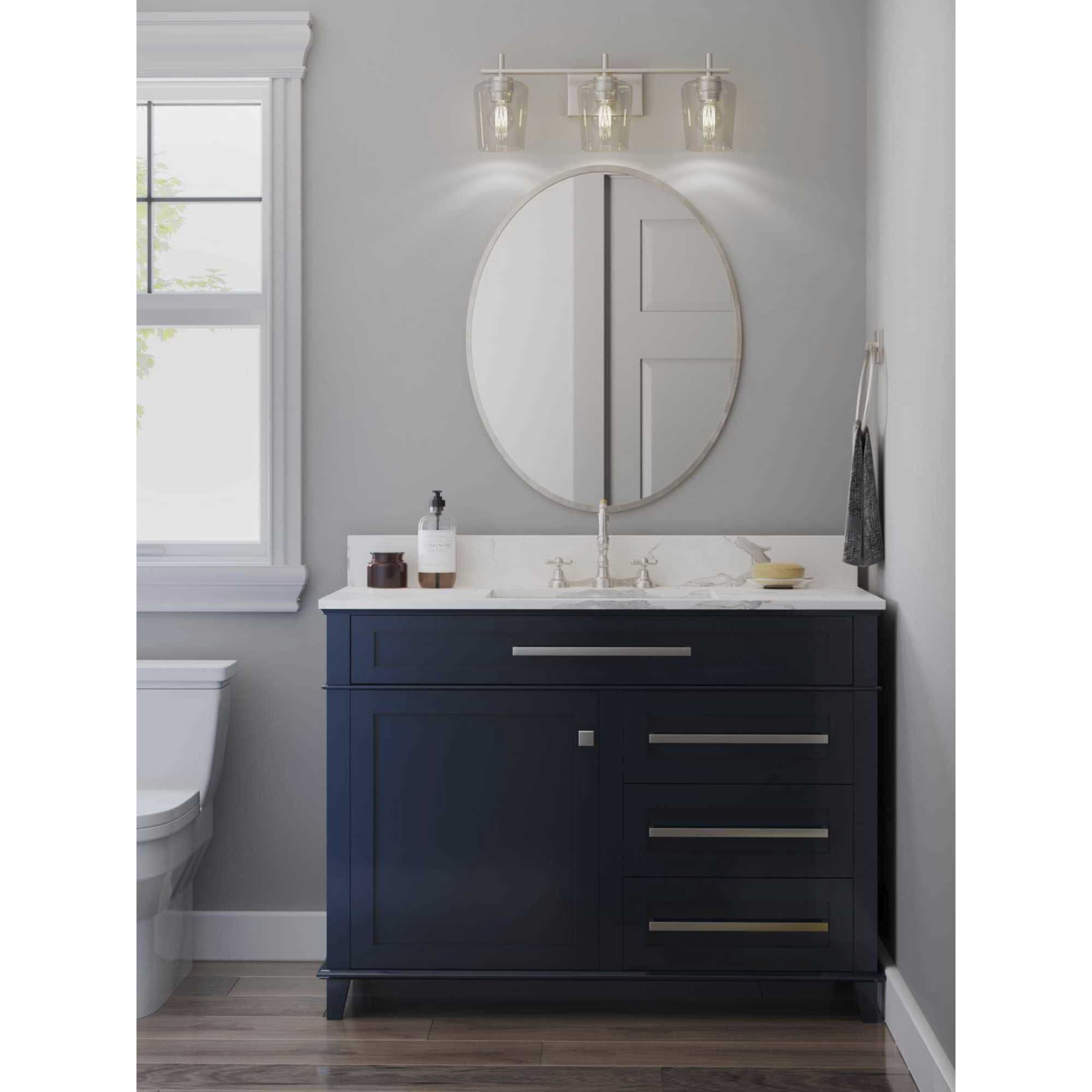 Calais 3 Light 24 inch Brushed Nickel Bath Vanity Wall Light