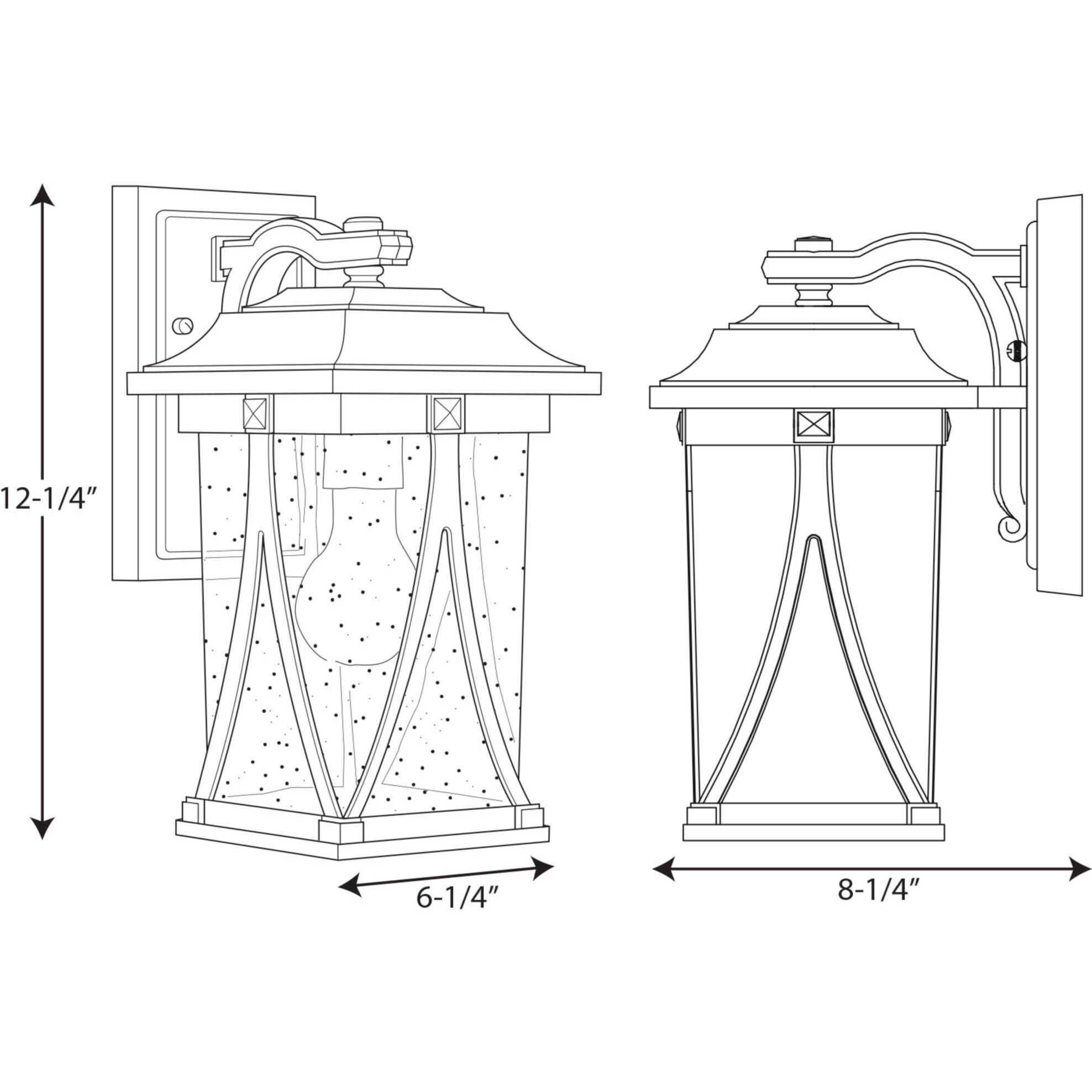 Abbott 1 Light 12 inch Antique Pewter Outdoor Wall Lantern, Small