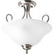 Melon 2 Light 13.25 inch Brushed Nickel Semi-Flush Mount Ceiling Light in Etched